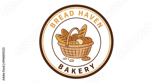 Bread basket with baguette inside bakery.