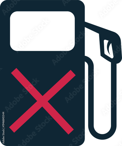 Fuel Pump with Red Cross (Fuel Shortage Icon)