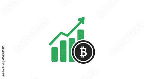 Bitcoin cryptocurrency growth chart graph.