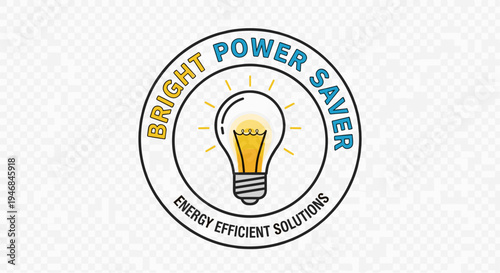 Bright Power Saver Energy Logo Light Bulb.