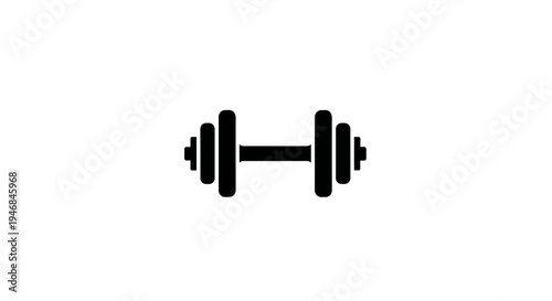 Black dumbbell weightlifting fitness equipment.