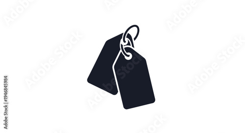 Black price tags on a string.