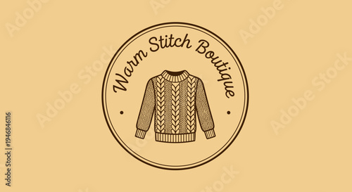 Brown knitted sweater with buttons.