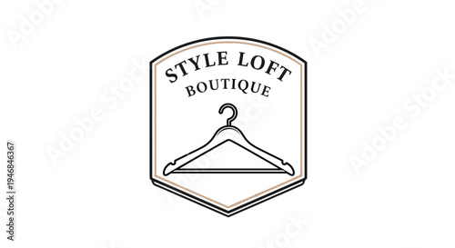 Clothing Hanger Boutique Logo Design.