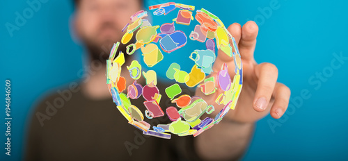 An abstract colorful globe ...