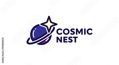 Cosmic Nest Logo Design Graphic.