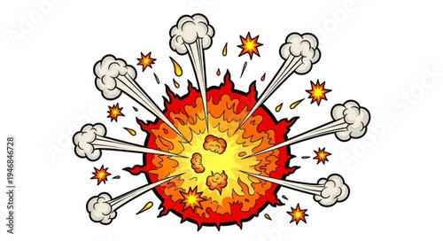 Explosion with Fire and Smoke.