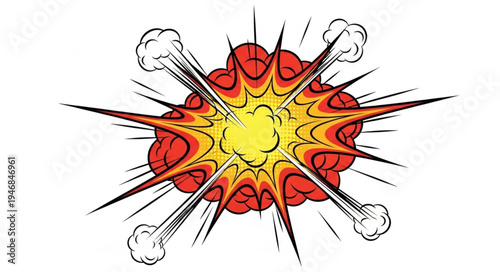 Explosion with nails and fire.