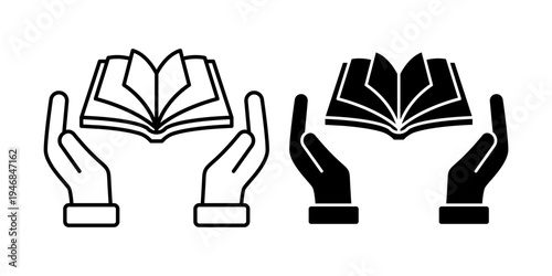 Education Knowledge Learning And Academic Study Support Concept Icon Set Line And Solid Style