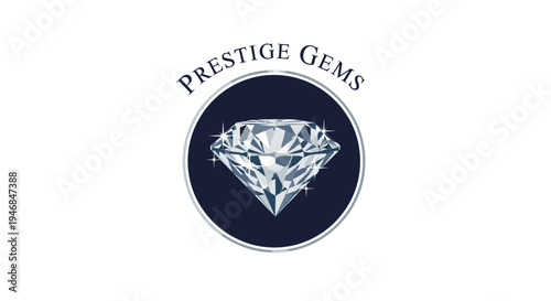 Diamond Gemstone in Dark Circle Logo.