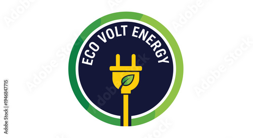 Eco Volt Energy Electric Plug Logo.