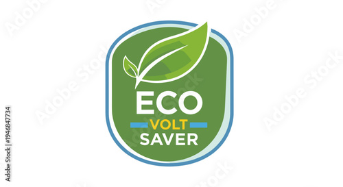 Eco Volt Saver Green Leaf Logo.