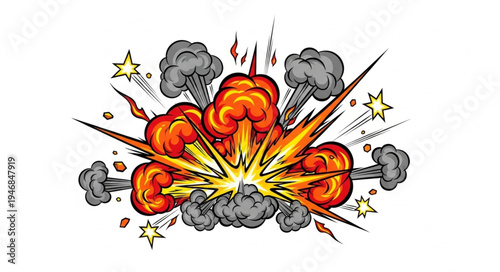 Explosion with Fire and Smoke.