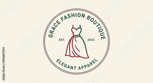 Elegant dress illustration on logo design.