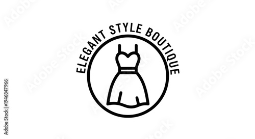 Elegant dress in boutique logo design 1.