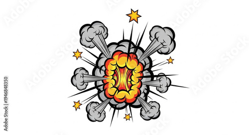 Explosion with Fire and Smoke.