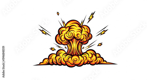 Explosion with Fire and Smoke.