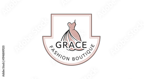 Fashion boutique logo with dress 3.