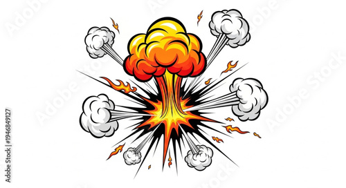 Explosion with Fire and Smoke.