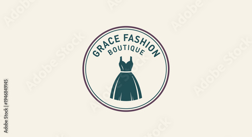 Fashion boutique logo with dress.