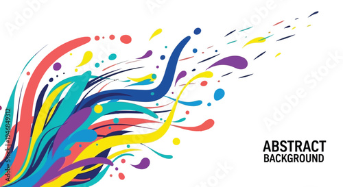Vibrant colorful rainbow splash wave abstract background with flowing paint streaks and dynamic liquid motion design