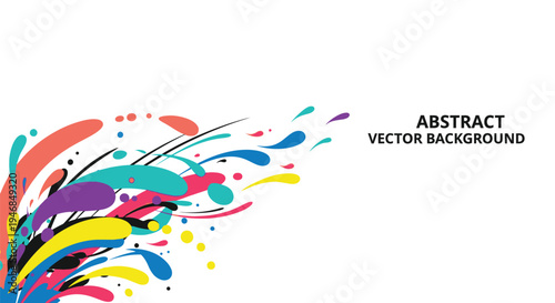 Vibrant colorful rainbow splash wave abstract background with flowing paint streaks and dynamic liquid motion design