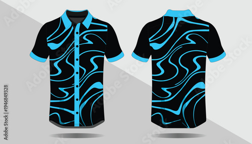 Black and blue short sleeve shirt 1.