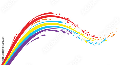 Abstract colorful  ribbon motion design with flowing curved lines creative background