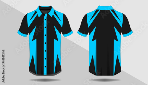 Black and blue short sleeve shirt 2.