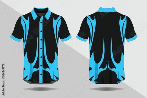Black and blue short sleeve shirt 3.