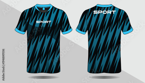 Black and blue sport jersey shirt.