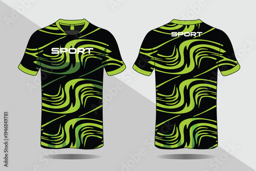 Black and green sport t shirts.