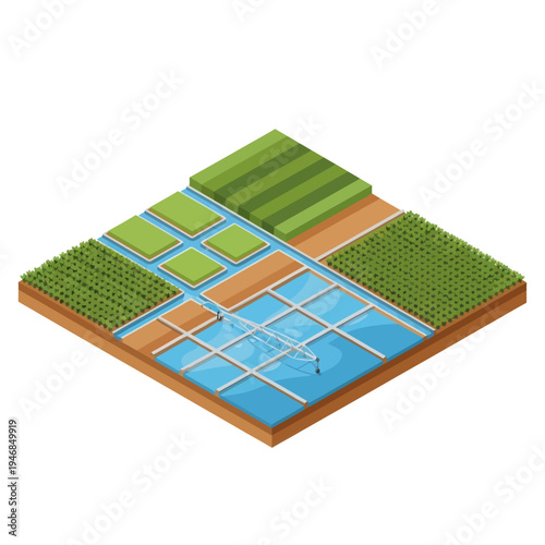 3D Model of a Swimming Pool Area.