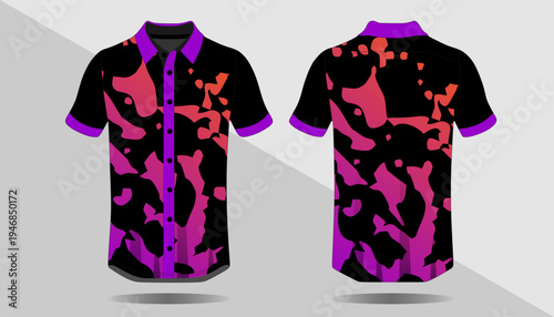 Black and pink polo shirt design.