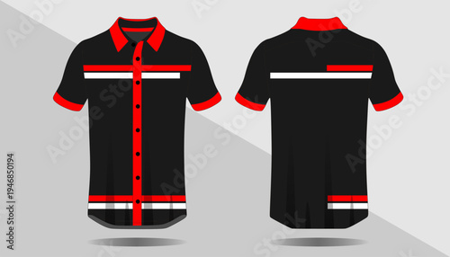 Black and red polo shirt design 1.