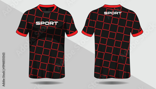 Black and red sports jersey.