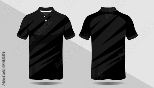 Black Polo Shirt Front and Back.