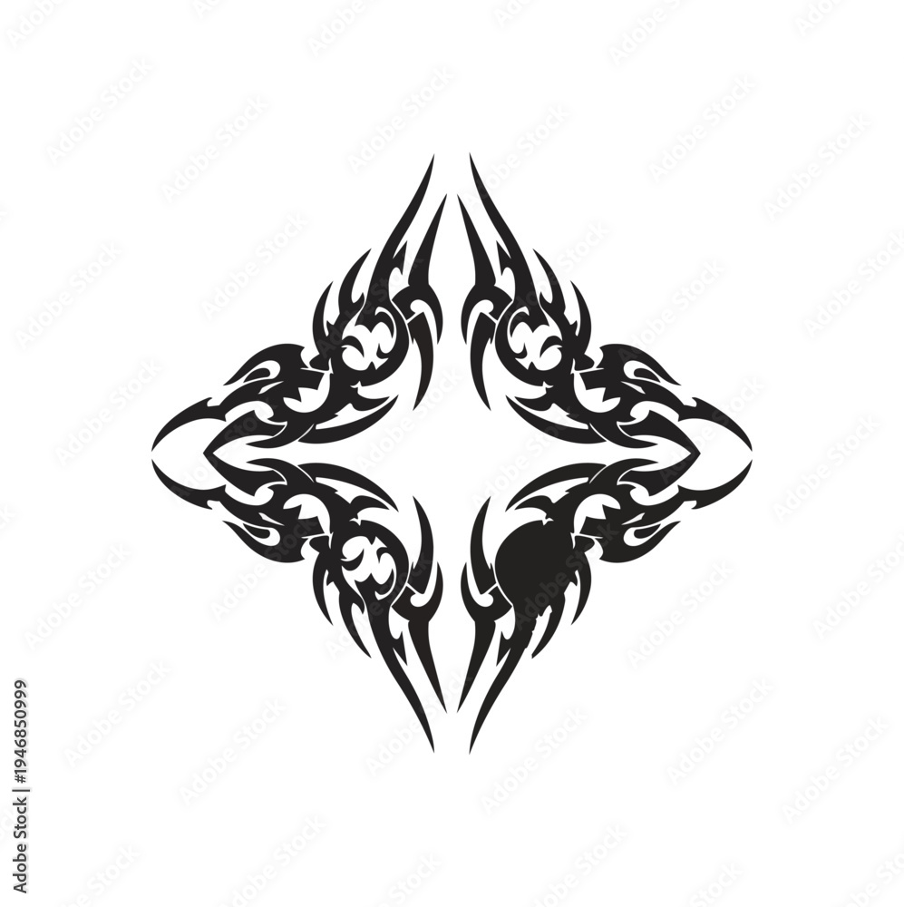 Naklejka premium Abstract tribal pattern on black background graphic design