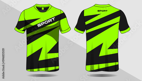 Neon green and black sports jersey.