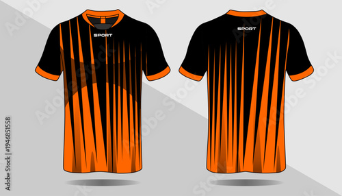 Orange and black gradient t shirt.