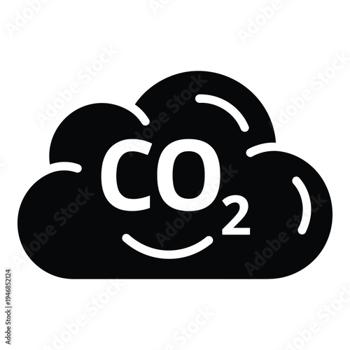 Carbon dioxide cloud pollution concept symbol with CO2 chemical formula icon