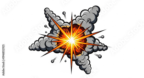 Explosion with Smoke and Fire.