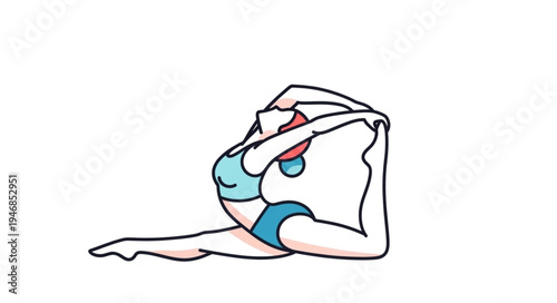 Woman performing a challenging yoga pose with extreme flexibility.