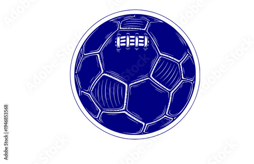 Professional Handball with Grip Texture Silhouette, Sports Equipment Vector Sticker, Sensory Tactile Ball Illustration