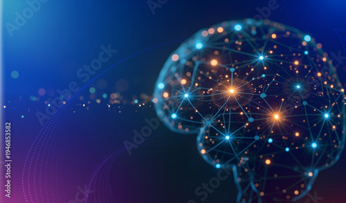 Futuristic Artificial Intelligence Data Network Background for Technology and Innovation Concept