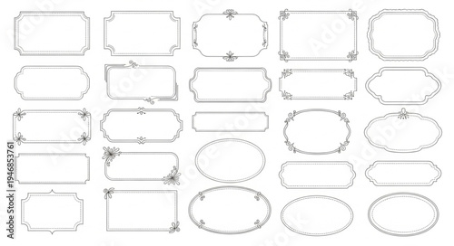 Collection of Decorative Frames and Borders for Design.