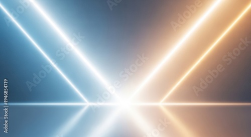 Neon Light Beams in Blue and Orange Gradient
