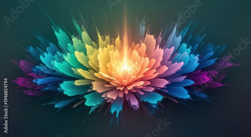 Vibrant Rainbow Explosion of Colorful Petals