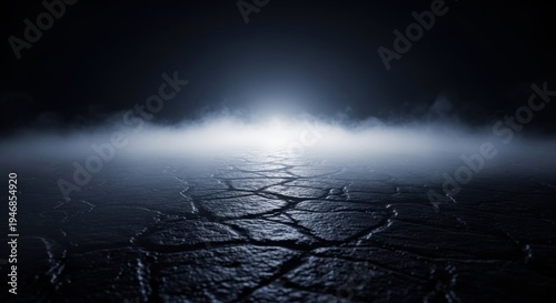 Cracked Earth with Fog and Light