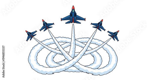 Fighter Jets in Aerobatic Formation.